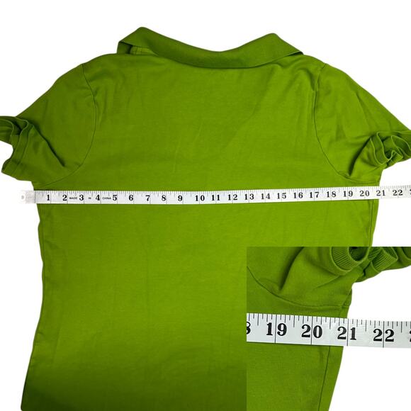 Lane Bryant Polo Style Top Plus Size 14/16 Green 100% Liquid Cotton - Picture 10 of 12